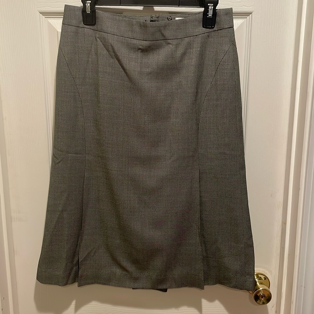Ann Taylor Loft wool blend microdot box pleat skirt